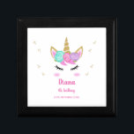 unicorn 4th birthday girl gift box<br><div class="desc">Cute unicorn 4th birthday girl gift box</div>