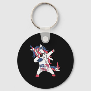 Unicorn 4th Of July I Independence Day Shirt Keychain