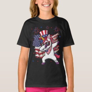 Unicorn 4th Of July Patriotic Rocket and Fireworks T-Shirt