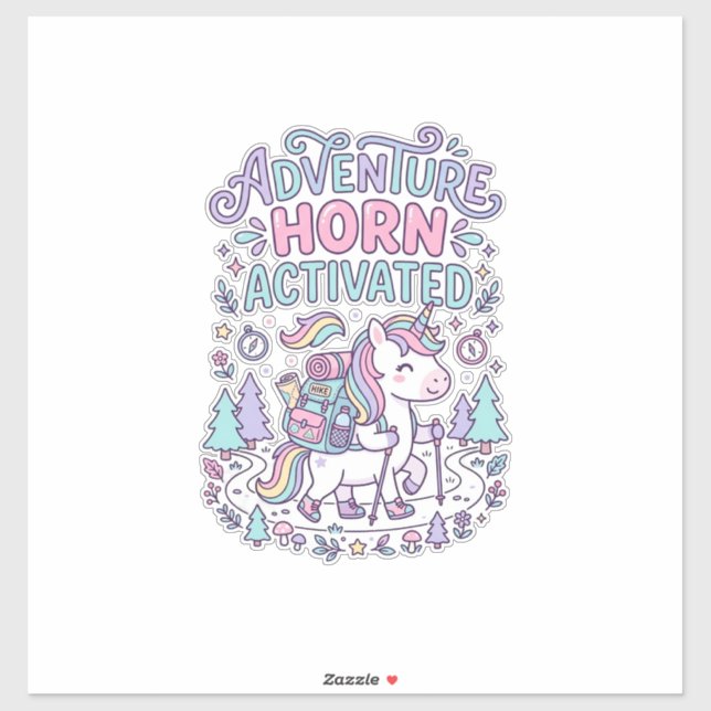 Unicorn Adventure Horn Activated Cute Pastel Graph (Sheet)