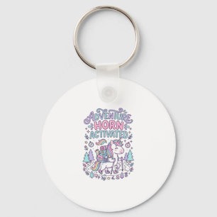Unicorn Adventure Horn Activated Cute Pastel Graph Keychain