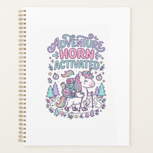 Unicorn Adventure Horn Activated Cute Pastel Graph Planner