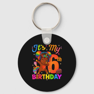 Unicorn Afro 6th Birthday Girl Natural Hair Afro A Keychain