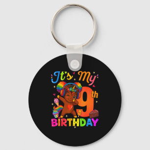 Unicorn Afro 9th Birthday Girl Natural Hair Afro A Keychain