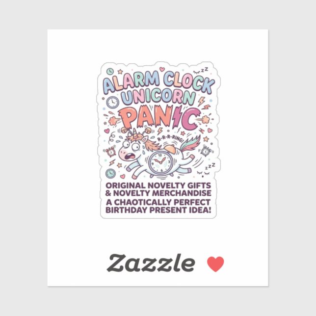 Unicorn Alarm Clock Unicorn Panic Bold Typography  (Sheet)