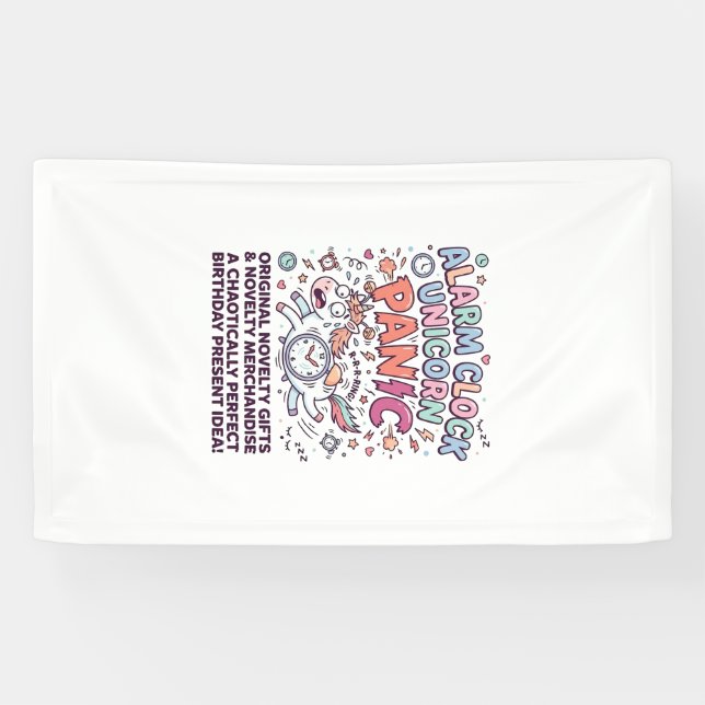 Unicorn Alarm Clock Unicorn Panic Bold Typography  Banner (Horizontal)