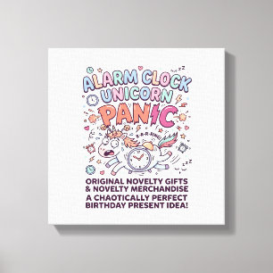 Unicorn Alarm Clock Unicorn Panic Bold Typography Canvas Print