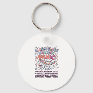 Unicorn Alarm Clock Unicorn Panic Bold Typography Keychain