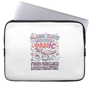 Unicorn Alarm Clock Unicorn Panic Bold Typography  Laptop Sleeve