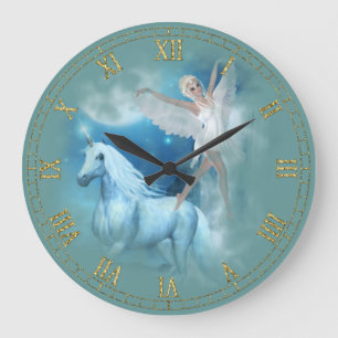 Unicorn and Angel Vignette Wall Clock