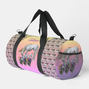 Unicorn And Butterflies Animal Personalized Duffle Bag