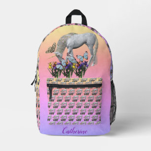 Unicorn And Butterflies Animal Personalized Printed Backpack