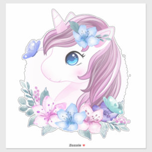 Unicorn and Butterflies Sticker