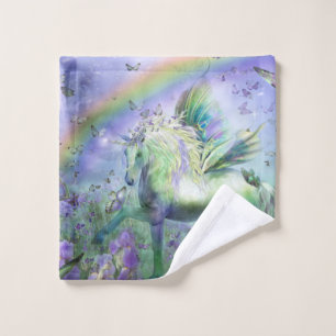 unicorn and butterflies wash cloth