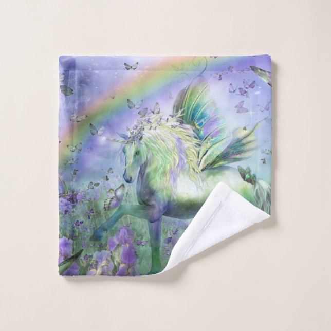 unicorn and butterflies wash cloth (Wash Cloth)