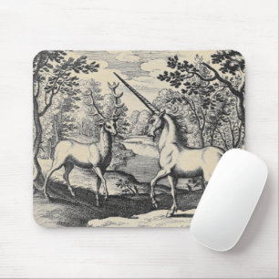 Unicorn and Deer Stag Mouse Pad