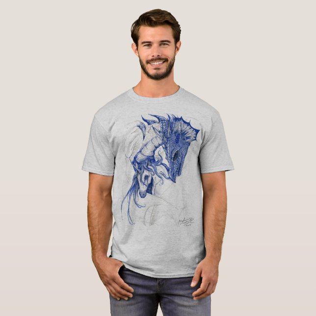 Unicorn and Dragon Hugging T-Shirt (Front Full)
