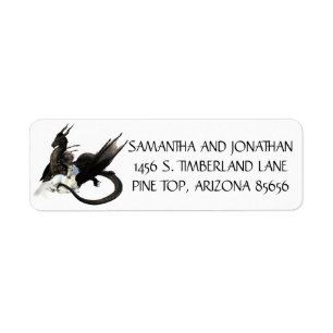 Unicorn and Dragon Return address Label
