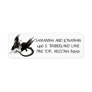 Unicorn and Dragon Return address Label
