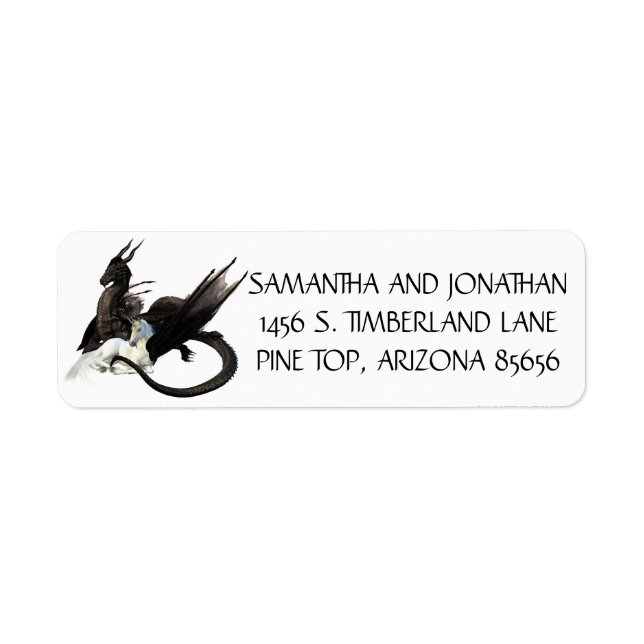 Unicorn and Dragon Return address Label (Front)