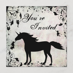 Unicorn and Fairies Magical Fairy Birthday Invite