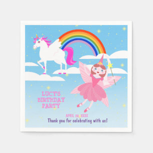 Unicorn and Fairy Magic Birthday Party Napkin