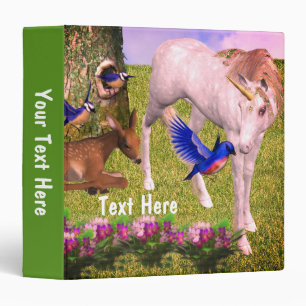 Unicorn And Friends Fantasy Art Personalized Binder