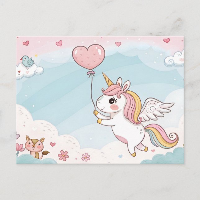 Unicorn and Friends Under the Sun Postcard (Front)