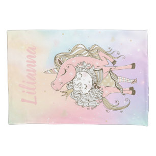 Unicorn and Girl Pillowcase