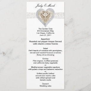Unicorn And Lace Wedding Menu Card