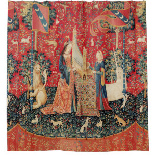 UNICORN AND LADY PLAYING ORGAN WITH ANIMALS