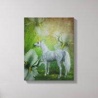 Unicorn And Lilies Fantasy Horse Art