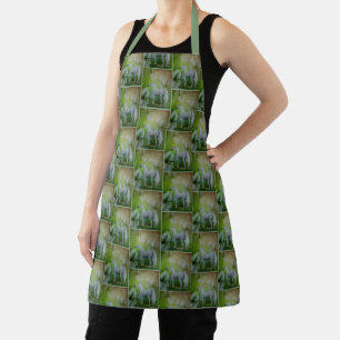 Unicorn And Lily Flowers Pattern    Apron