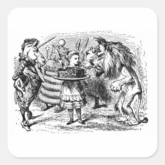 Unicorn and Lion Square Sticker