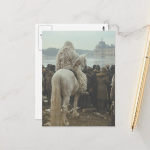 Unicorn and Man in the City Postcard