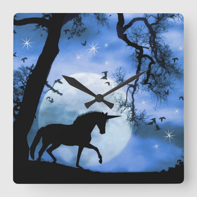 Unicorn and Moon Clock (Front)