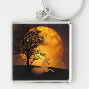 Unicorn and Moon Keychain
