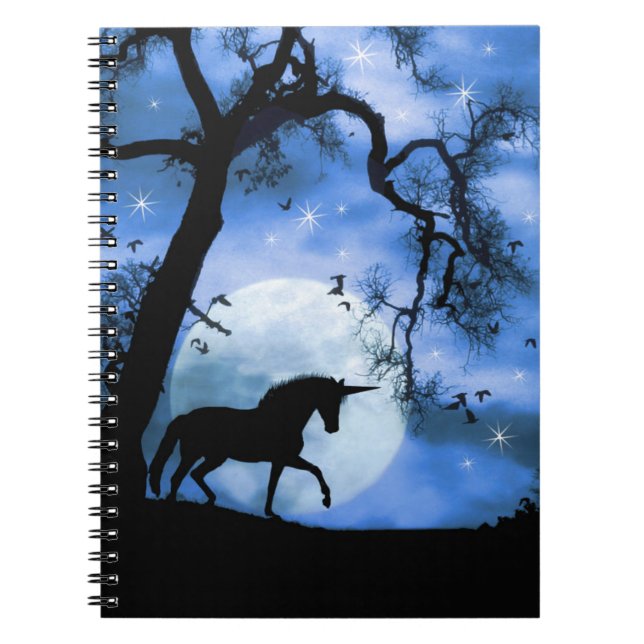 Unicorn and Moon Notebook (Front)