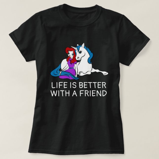 Unicorn and Princess funny T-Shirt (Design Front)