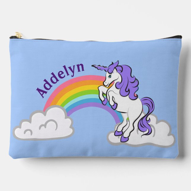 Unicorn and Rainbow Design Accessory Bag (Front)