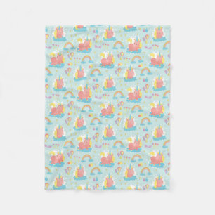 Unicorn and Rainbow Pattern Fleece Blanket