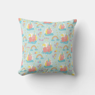 Unicorn and Rainbow Pattern Throw Pillow