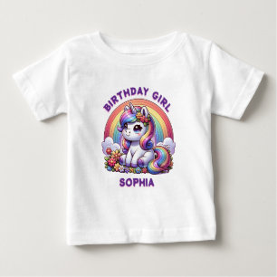 Unicorn and Rainbow Personalized  Baby T-Shirt