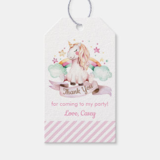 Unicorn and Rainbow Pink Gift Tags