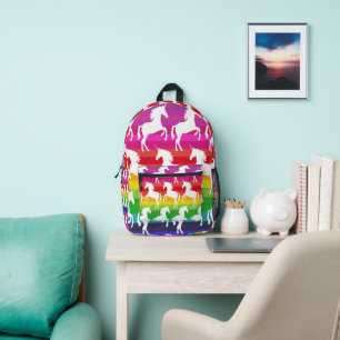 Unicorn and Rainbow Printed Backpack