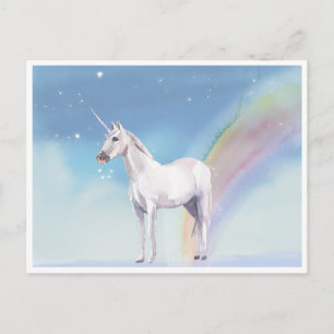 Unicorn and Rainbow Starry Heavens Postcard