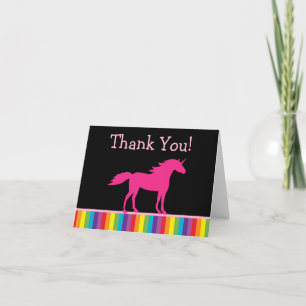 Unicorn and Rainbow Thank You Cards