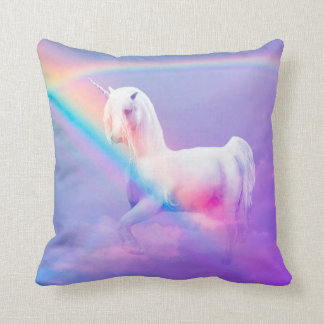 Unicorn and Rainbow Throw Pillow