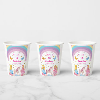 Unicorn and Rainbows Birthday Party Invitation Paper Cups