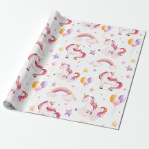 Unicorn and Rainbows Watercolor Girls Birthday